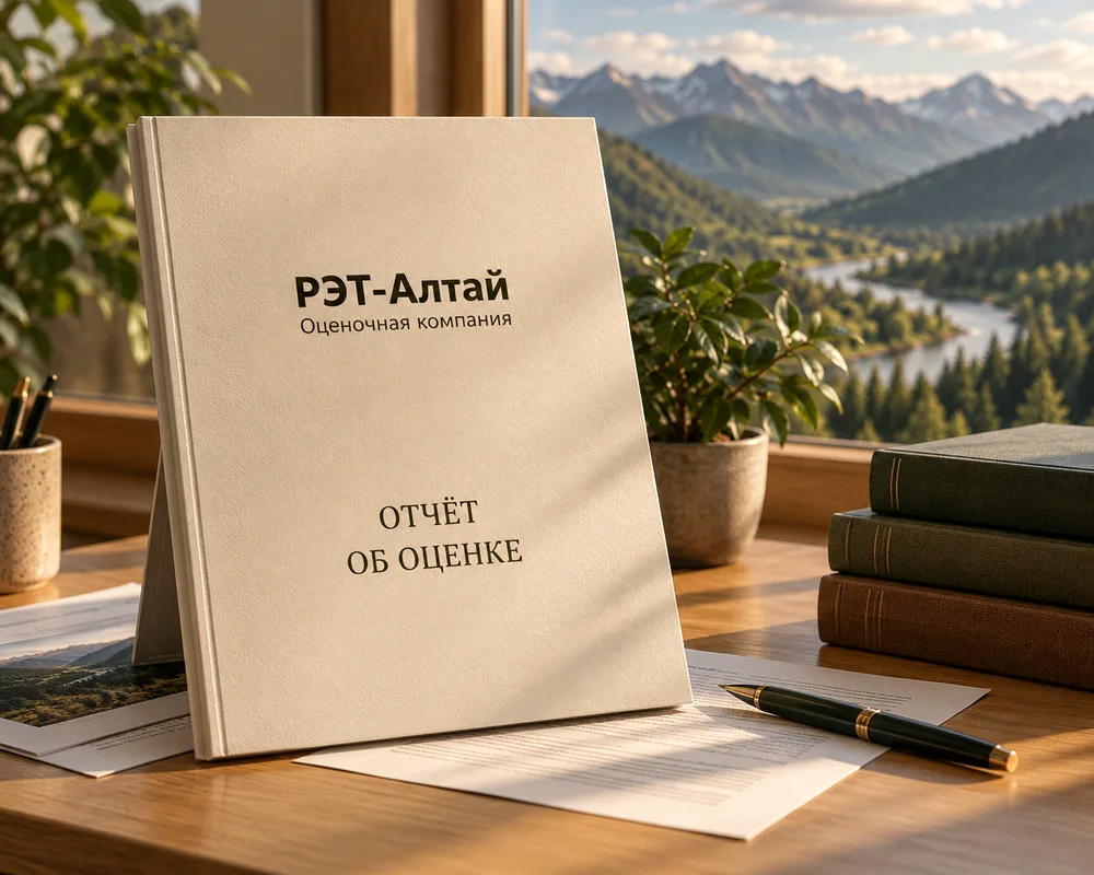Фирменная папка РЭТ-Алтай с отчётом об оценке на рабочем столе